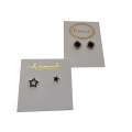 white paper card custom gold foil logo packaging cards for earing